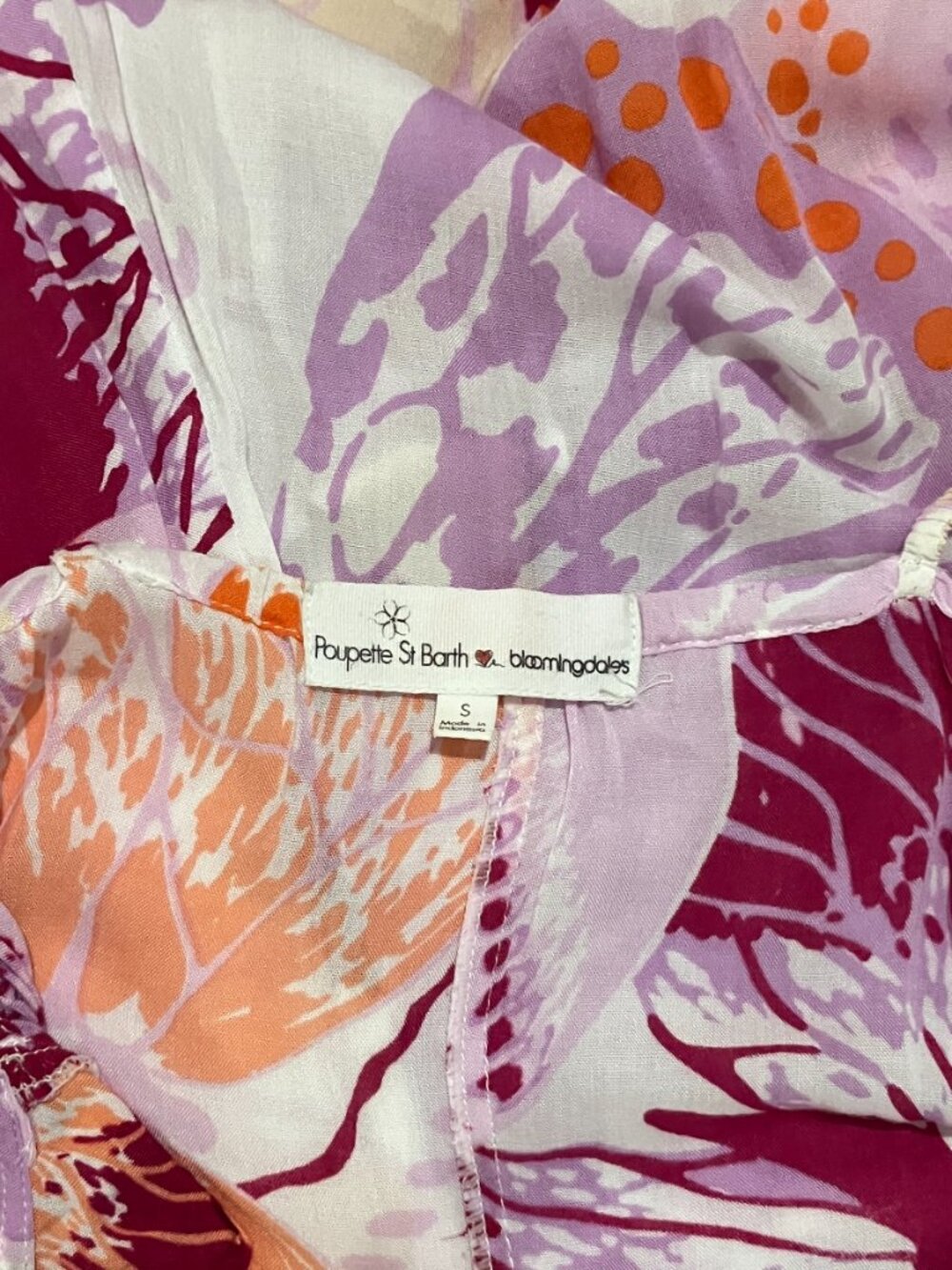 Poupette St. Barth Bessie Floral Print Maxi Dress Pink Macro Sz S - Picture 10 of 11
